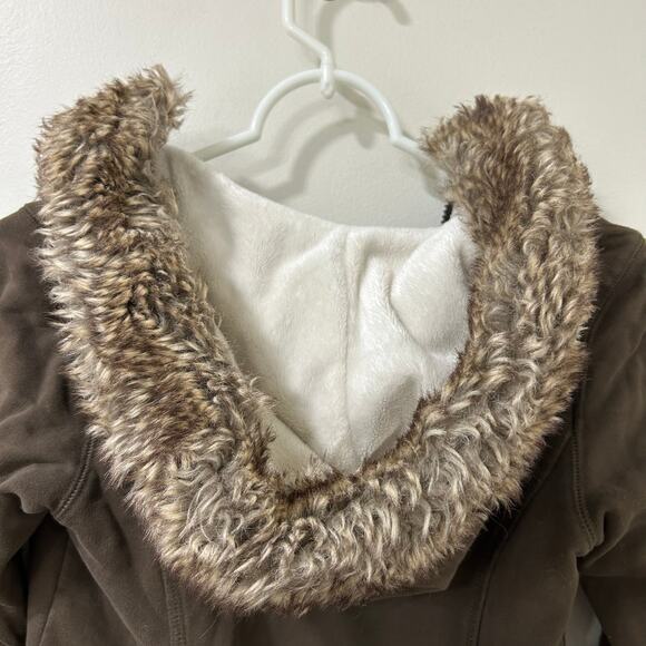 L.L. Bean Girls Sz Medium 10-12 Brown Lined Faur Fur Full Zip Sweatshirt Jacket - Picture 5 of 5
